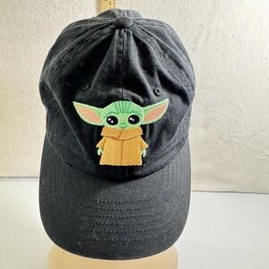 Din Grogu Baby Yoda Slideback Hat Black One Size Embroidered Star Wars